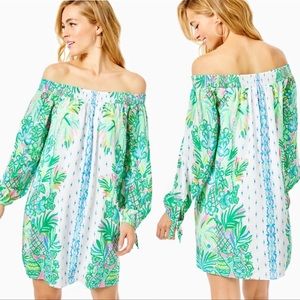 NEW LILLY PULITZER MARYELLEN OFF-THE-SHOULDER DRESS
